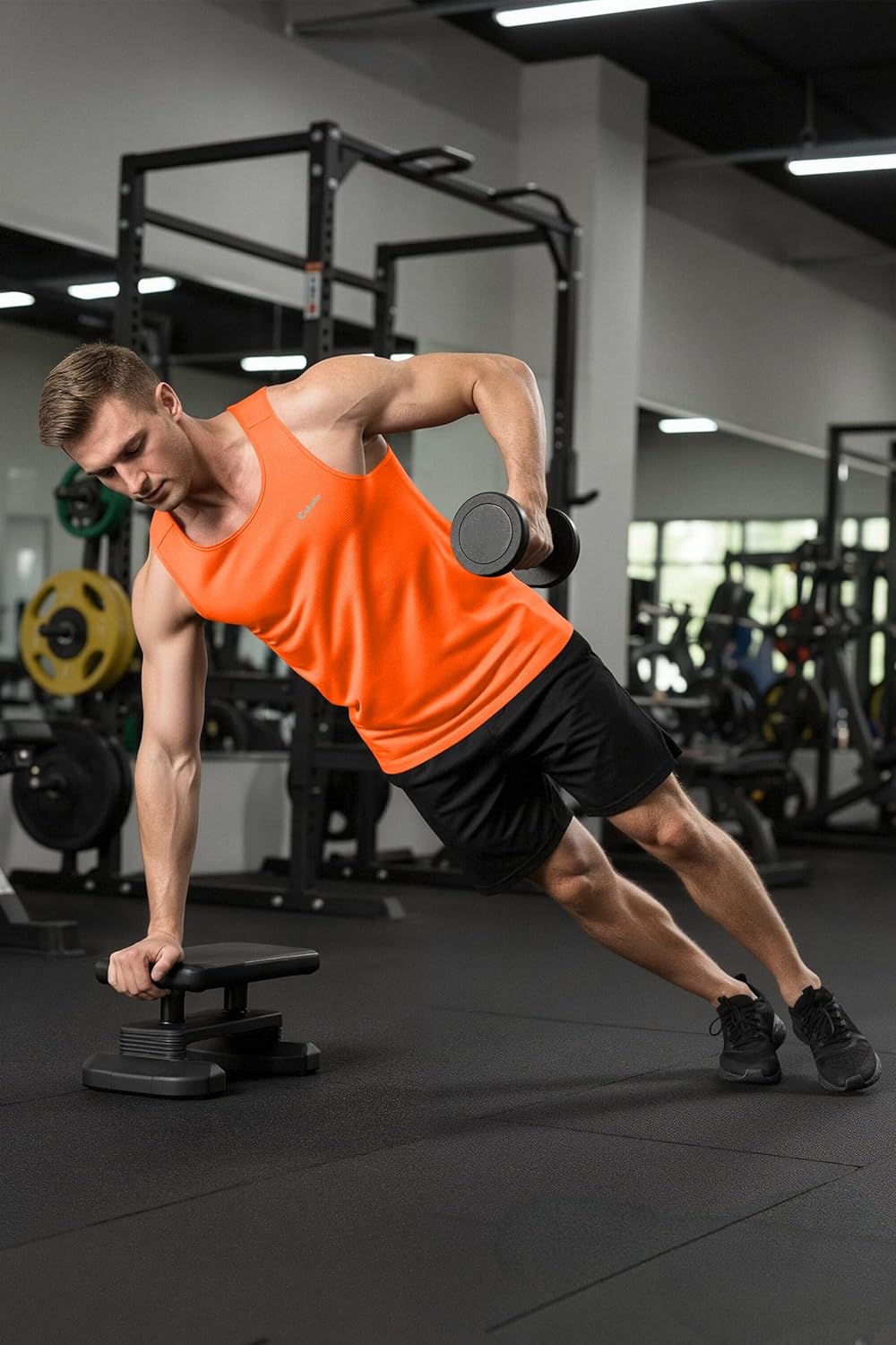 Cakulo Mens Tank Tops Big and Tall Swim Shirts Running Quick Dry Workout Sleeveless Summer Beach Muscle Athletic Top