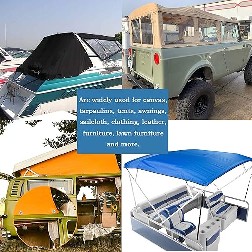 Miniatura 6 de Kit de 150 broches de tornillos de fijación, de acero inoxidable, con botón a presión, lona de grado marino, kit plateado para barco con 2