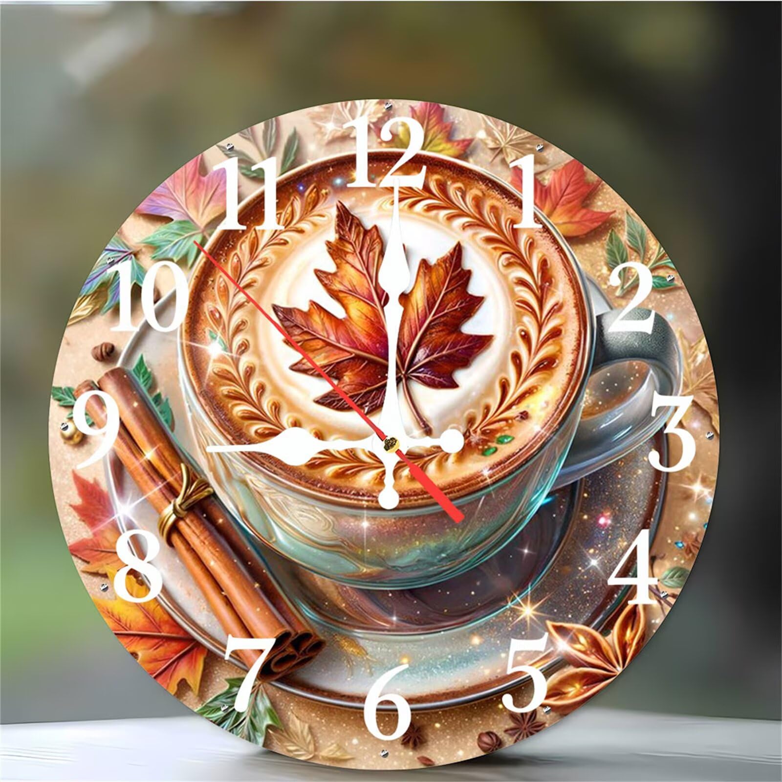 Horloge murale silencieuse à quartz ronde avec grands chiffres arabes