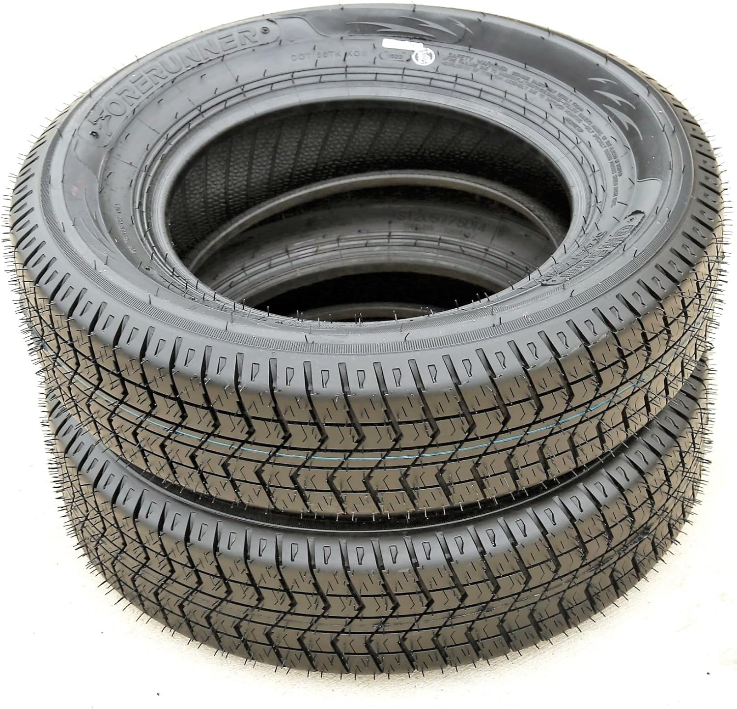 Forerunner QH500 Premium Trailer Tire - ST205/75D14 205/75-14 205/75/14 Load Range C LRC 6-Ply BSW Black Side Wall, Set of 2