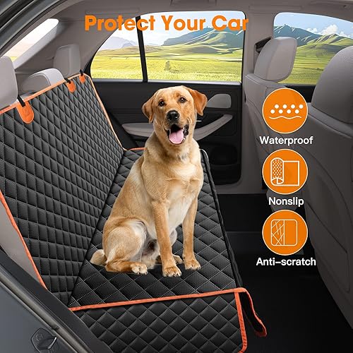 Miniatura 6 de MIXJOY Funda protectora impermeable para asiento trasero, protector de asiento trasero para perros, protector de asiento de automóvil para perros