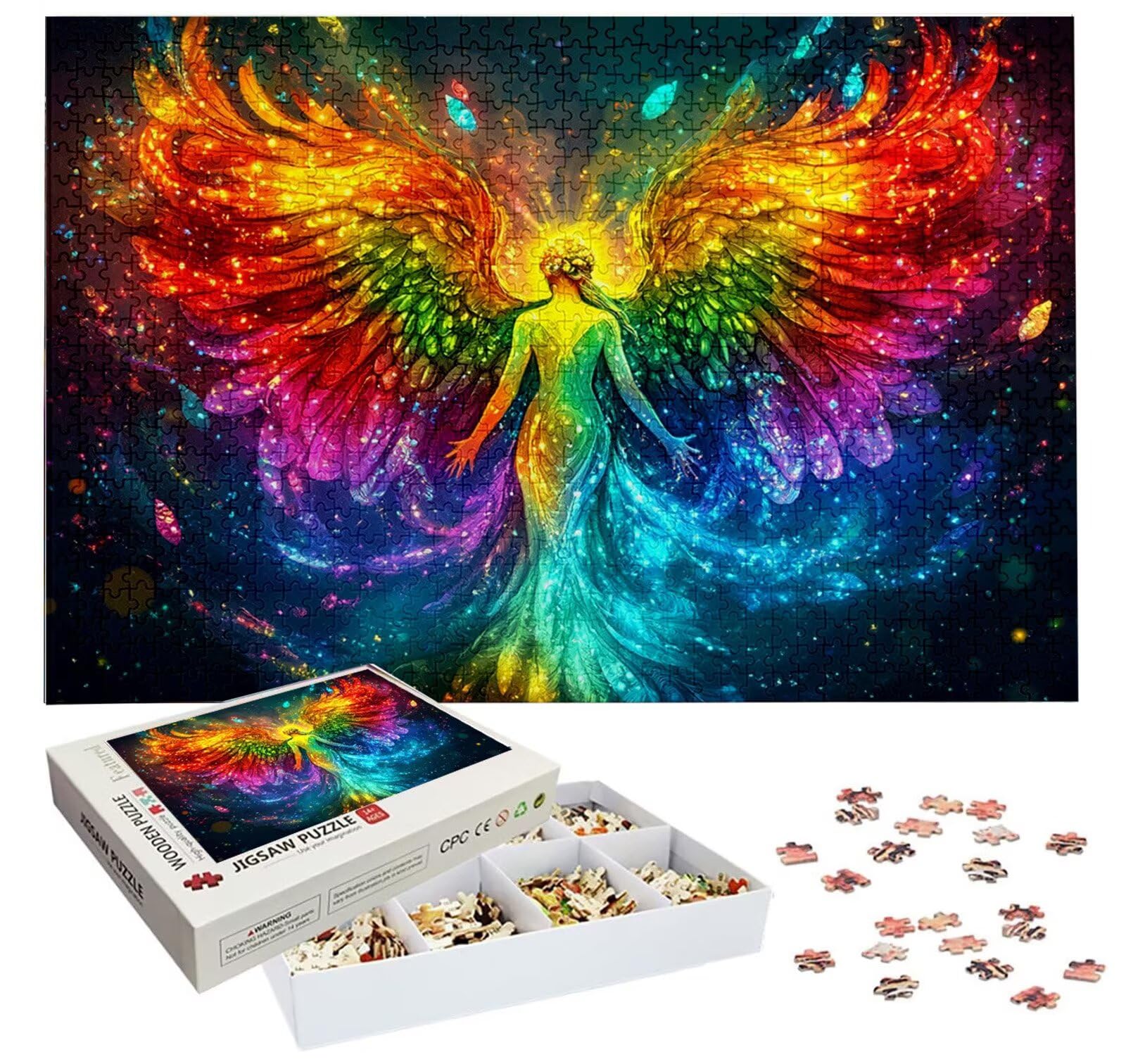 Puzzle 4000 Pièces Rêve, Puzzle 4000 Pièces Adultes et Enfants, Puzzles Bois avec Une Boîte d'emballage Exquise, Jeu Éducatif Puzzles Ange, Noël Decoration Maison, Cadeau Femme, Cadeau Homme H-1702