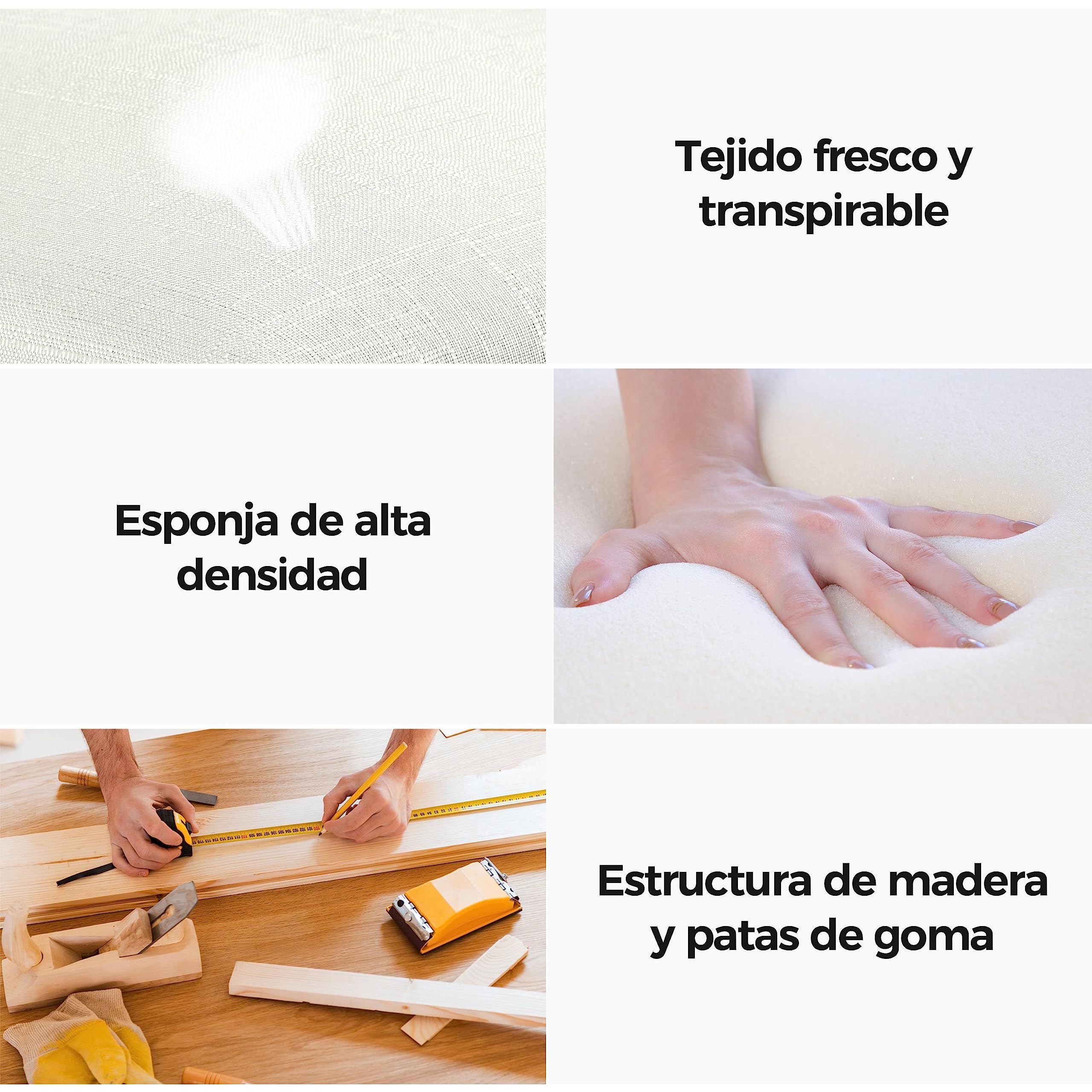 Yaheetech Set de 4 Piezas Silla de Comedor Clásico Patas de Madera Tapizadas en Beige Ergonómicas y Robustas