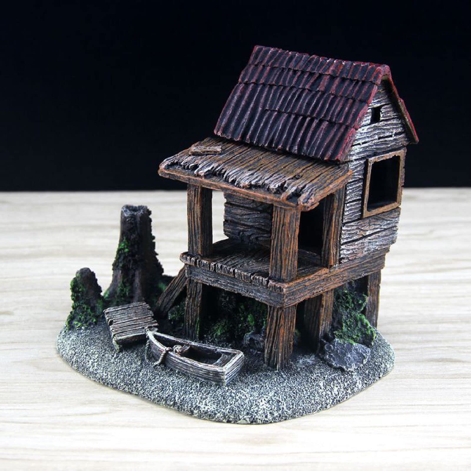 Decorazioni Acquario Arredamento Acquario Arredi Per Acquario 18*14.5*Cm Acquario Creativo Acquario Paesaggistico Casa Del Castello Casa Sull'Albero Casa In Legno Decorazione Artigianale Casa Nascondi