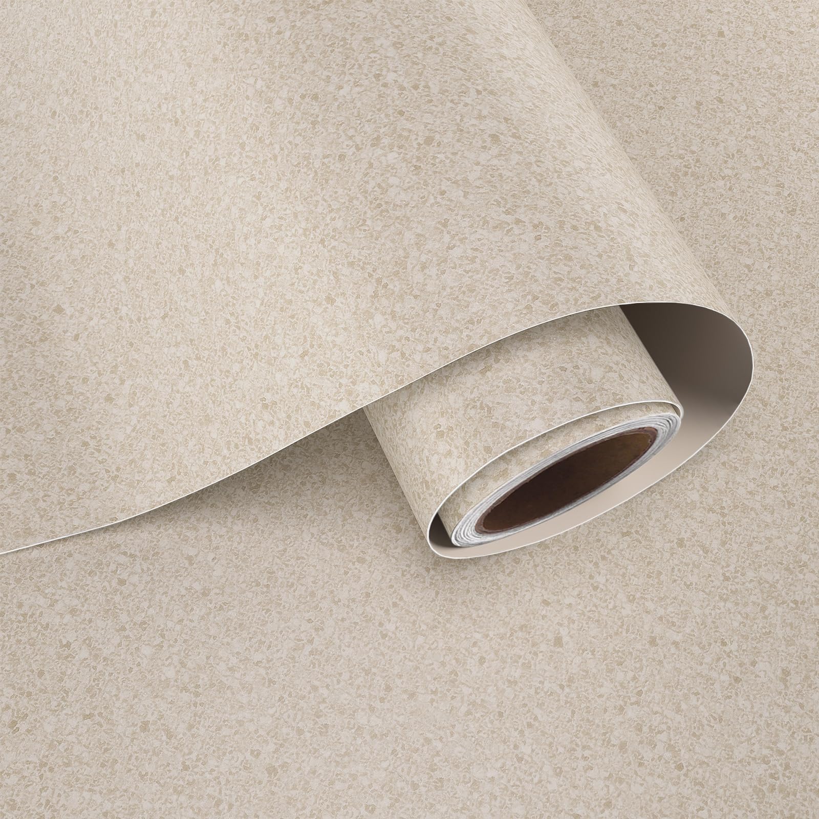 VaryPaper Matte Beige Granite Wallpaper Self Adhesive Kitchen Worktop Covering 40cmx200cm Terrazzo Contact Paper Sticky Back Plastic Bathroom Waterproof Wallpaper Shelf Liner Cupboards Furniture Wrap