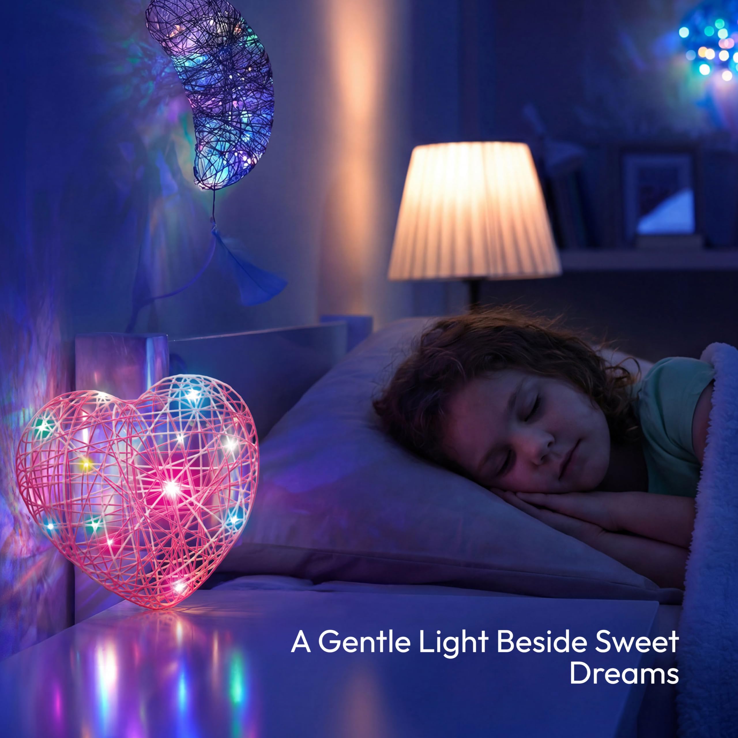 3D String Art Kit for Kids - 63 Pieces Birthday Gifts for Kids with 30 Colourful LED Lights and 6 Balloons - Crafts for Girls and Boys Aged 6-12 Years 4