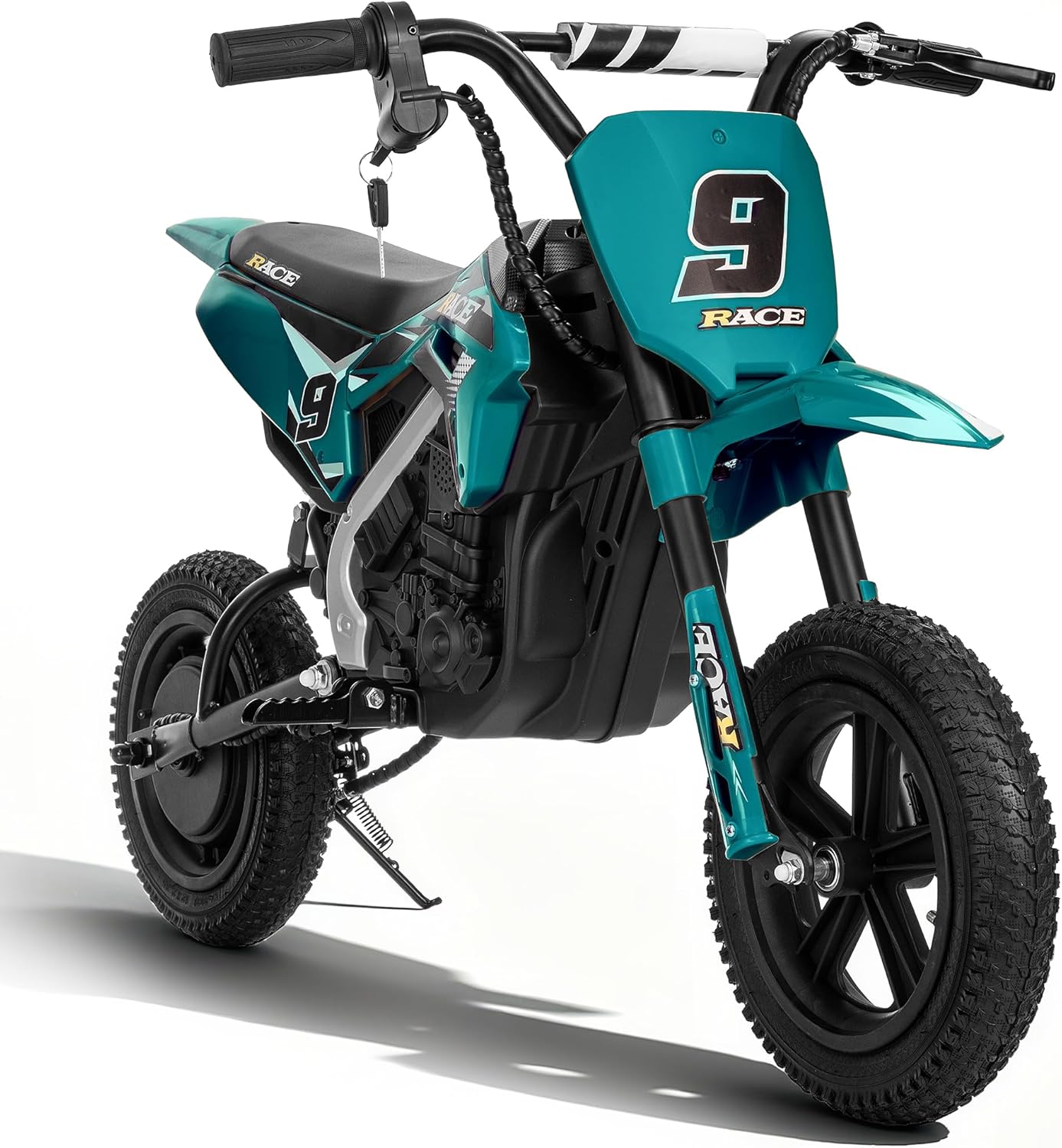 24V Electric Dirt Bike for Kids - Max 11 MPH & 10 Miles Long-Range, 250W Electric Motorcycle with Twist-Grip Throttle, 12" Knobby Tires, Spring Suspension, Music, Motorcycle for Kids 6-10