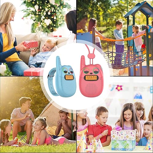 Miniatura 6 de Qniglo Walkie Talkies para niños recargables, regalos de cumpleaños de Navidad para niños y niñas de 3 a 12 años, walkie talkies con radio FM para