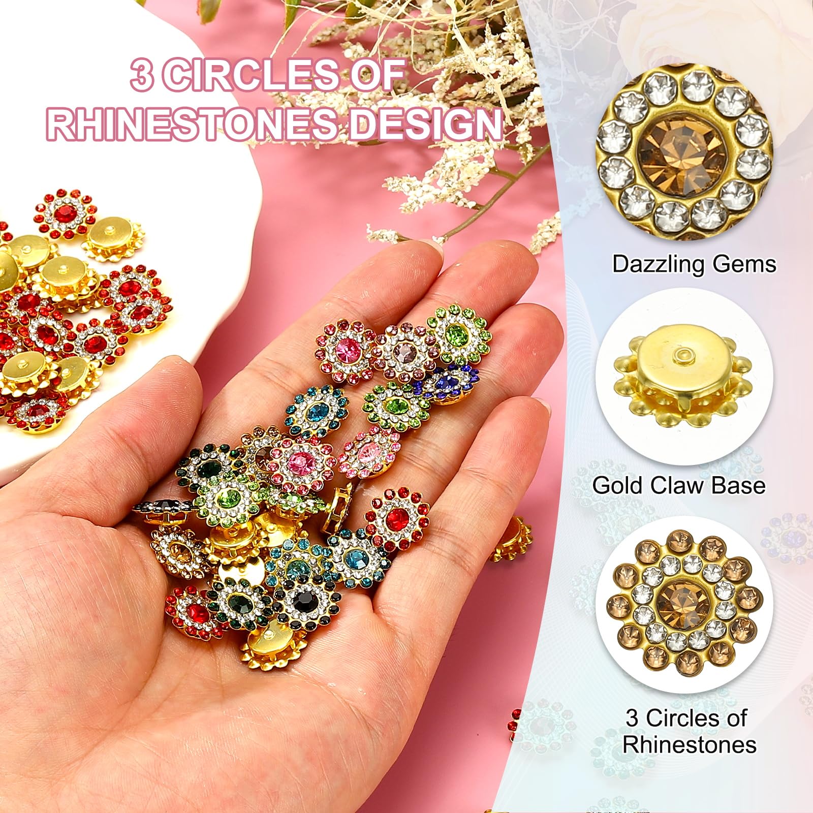 PATIKIL 200 Pcs Sew on Rhinestones - Image 3
