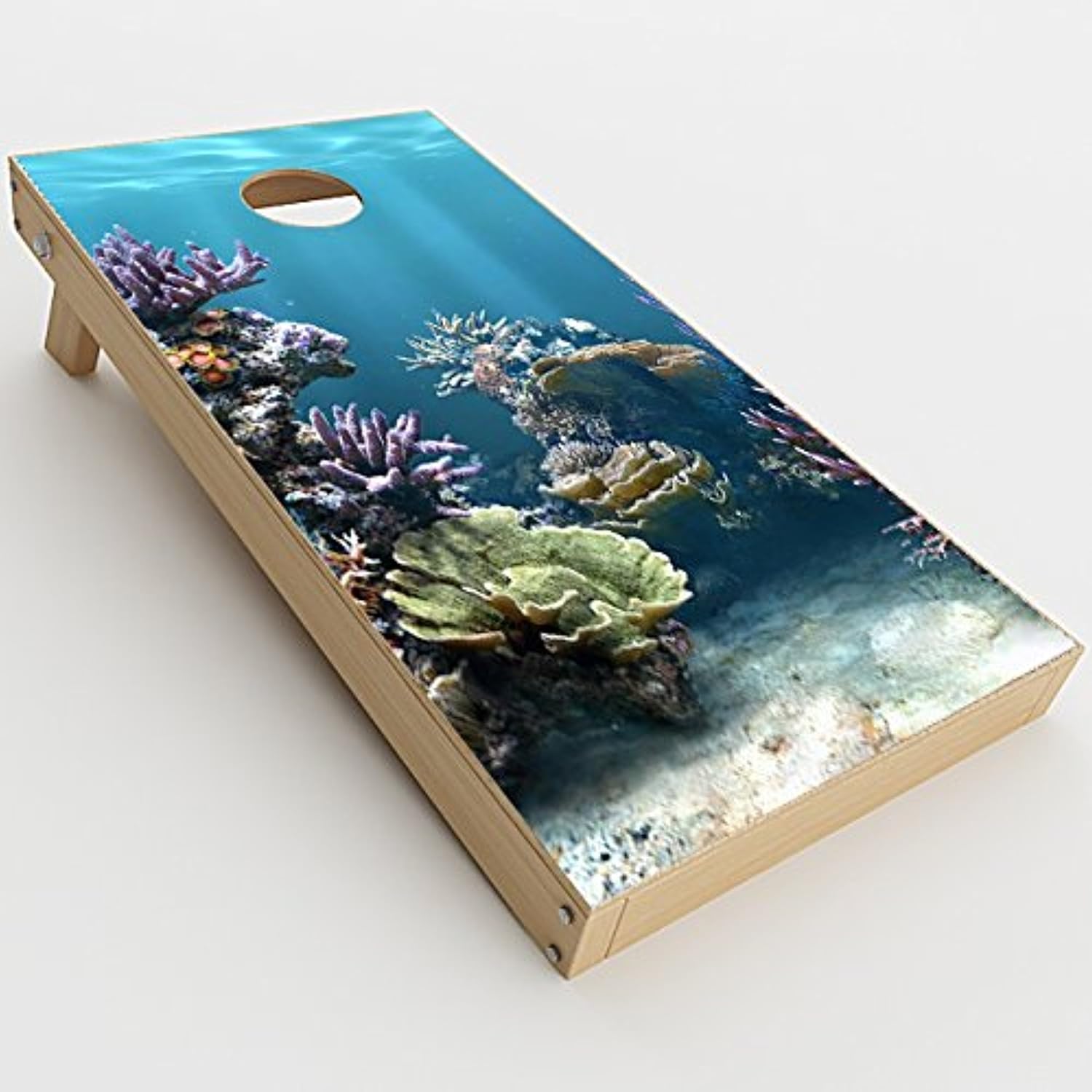 Skin Decals Vinyl Wrap for Cornhole Game Board Bag Toss (2xpcs.) / Under Water Coral Live