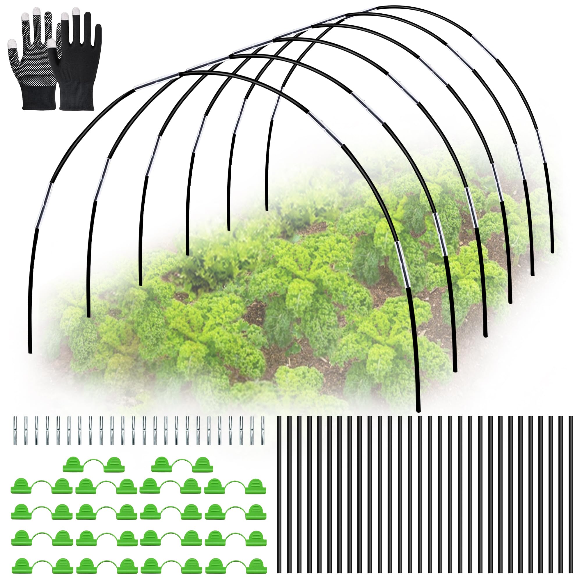 Barres en fibre de verre flexibles LYLIDIA | Arches de jardin robustes pour petites serres