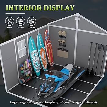 Amazon.com: KEIKI 8x8 FT Outdoor Resin Storage Shed, Polypropylene