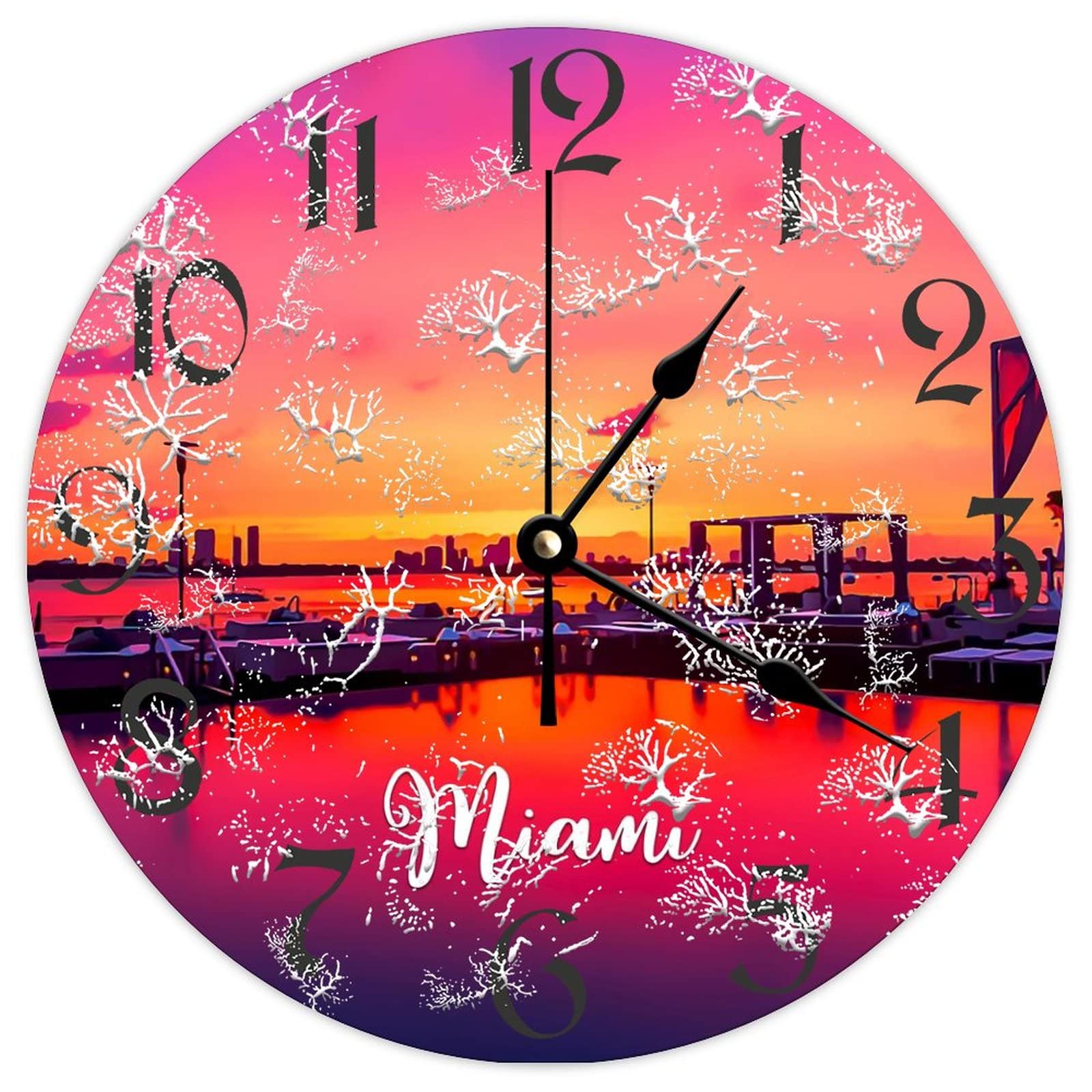Horloge murale ronde en bois Miami de 38 cm pour cuisine