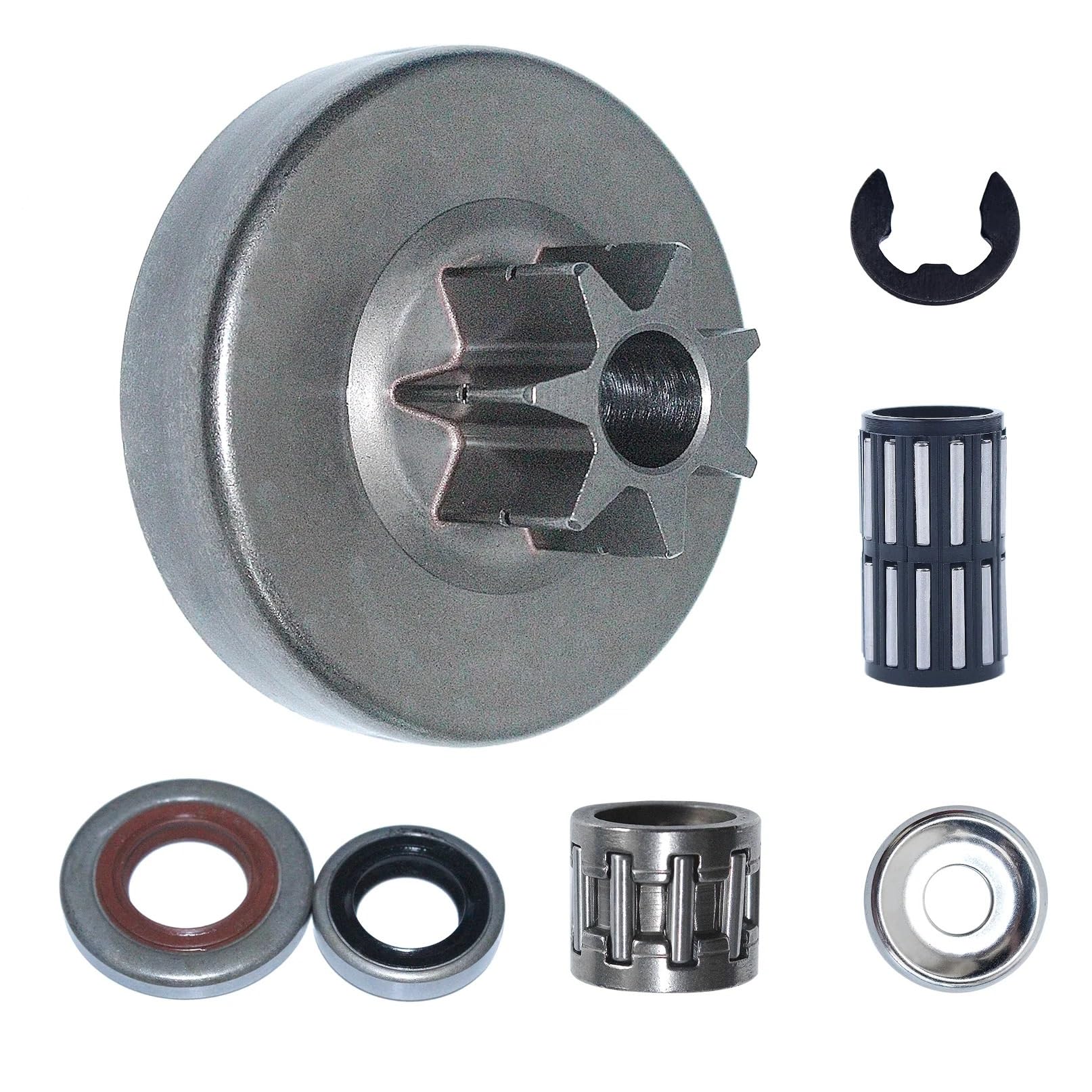 Kit de arandela de Aguja for cojinete de Tambor de Embrague de 325" y 7 Dientes, Compatible con motosierras 028, 028AV y 028WB