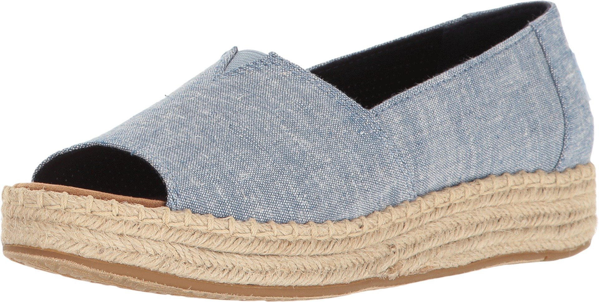 Alpargata Toms Grey Chambray Toms New Open Toe Platform