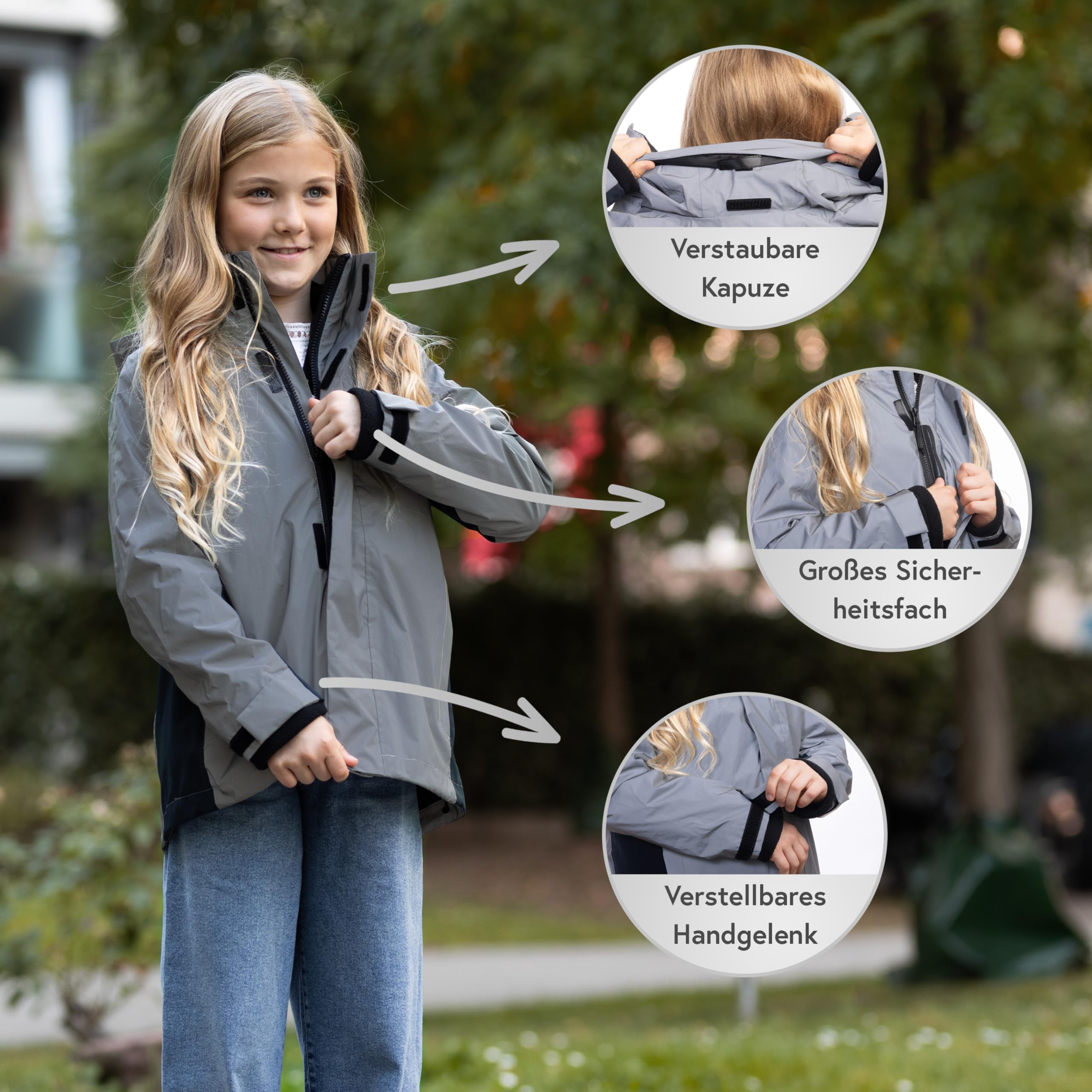 Valkental - Wasserdichte 3in1 Jacke Kinder mit Fleece Zipp-In | Jungen & Mädchen | Geeignet als Winterjacke, Regenjacke & Fahrradjacke