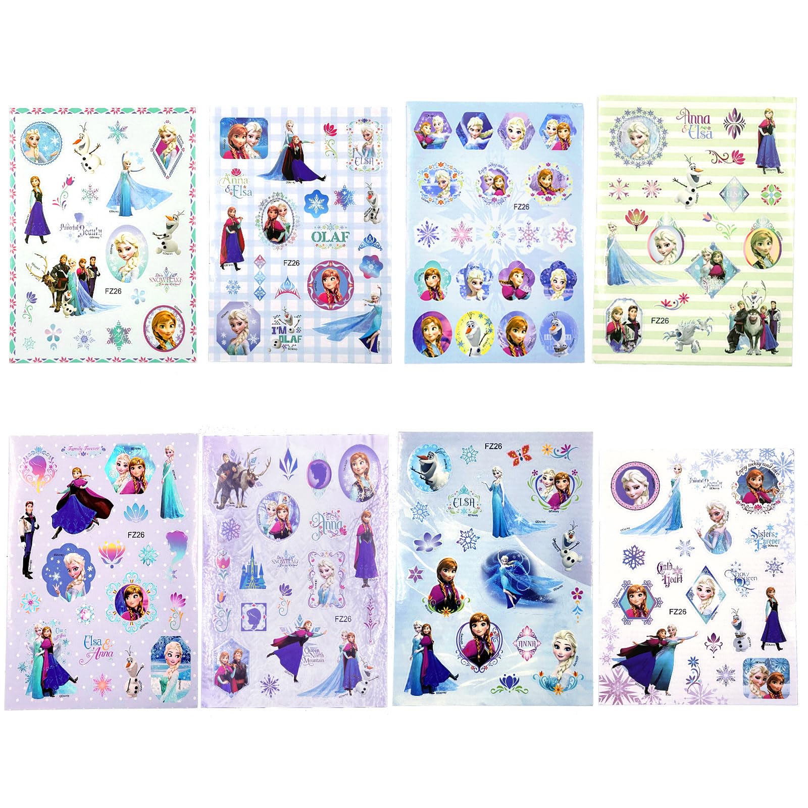 Pegatinas Frozen Elsa, 8PCS Stickers Frozen, Frozen Tema Graffiti Vinilo Impermeables Pegatinas para Ordenador Skate Snowboard Maletas, Stickers Regalos para Niños