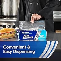 Vista 2 de Hojas de Papel Aluminio Precortadas Reynolds Wrappers, 12x10.75 pulgadas, 500 hojas