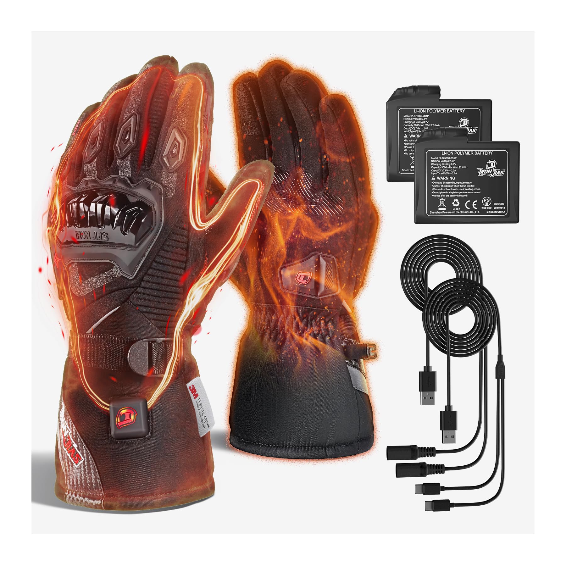 Amazon.co.jp: IRON JIA'S 電熱グローブ バイク グローブ 冬 3000mAh