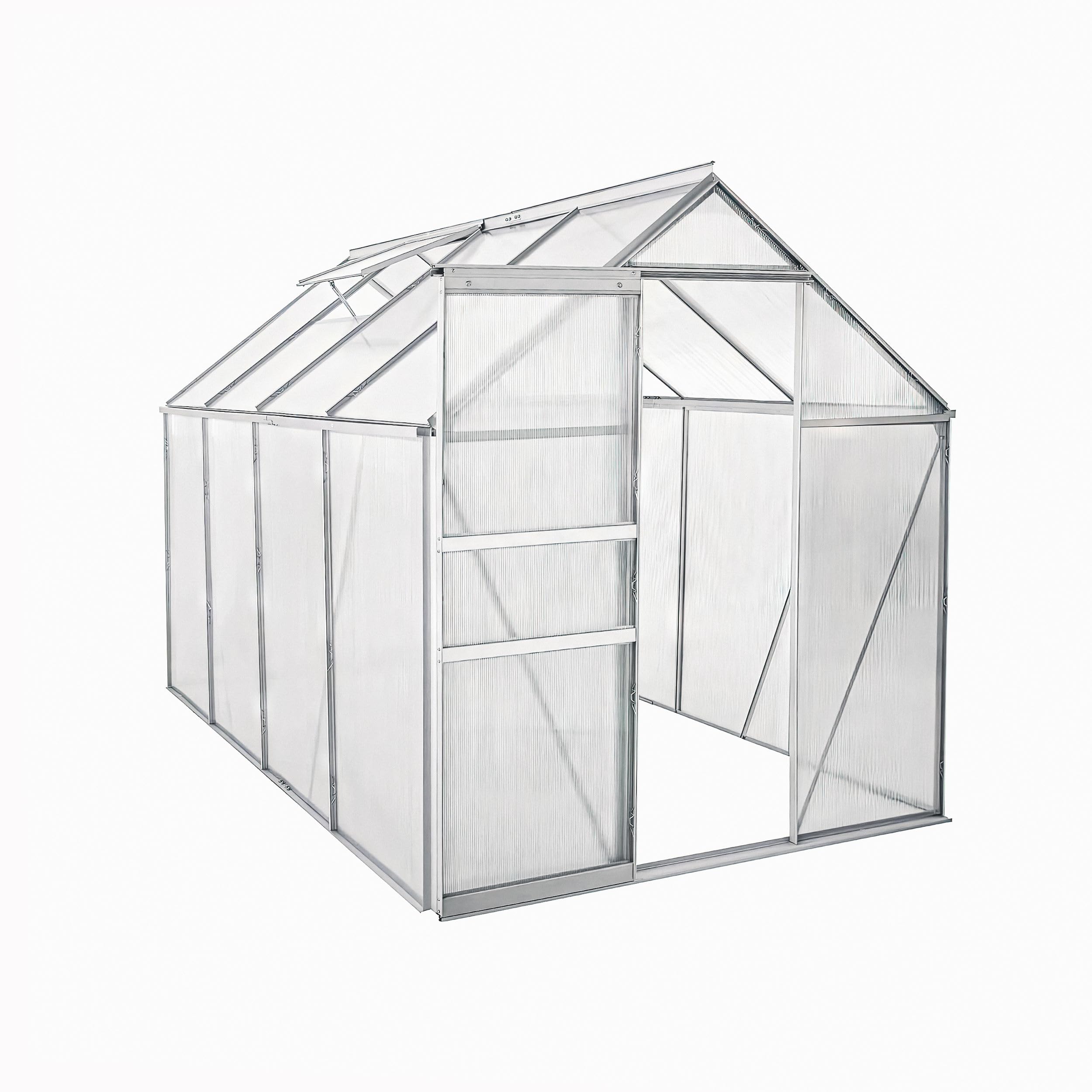 Aluminium Gewächshaus 250 x 190 cm - 4,75 m² - 4mm Platten - Robust, Winterfest & Vielseitig Nutzbar - Ideal für Tomaten, Kräuter & Jungpflanzen - Einfacher Aufbau, ohne Fundament