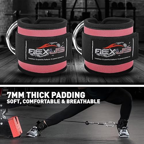 Miniatura 5 de Correa de tobillo para máquina de cable, cable profesional, puños de gimnasio para piernas, entrenamientos de glúteos, extensiones de piernas,
