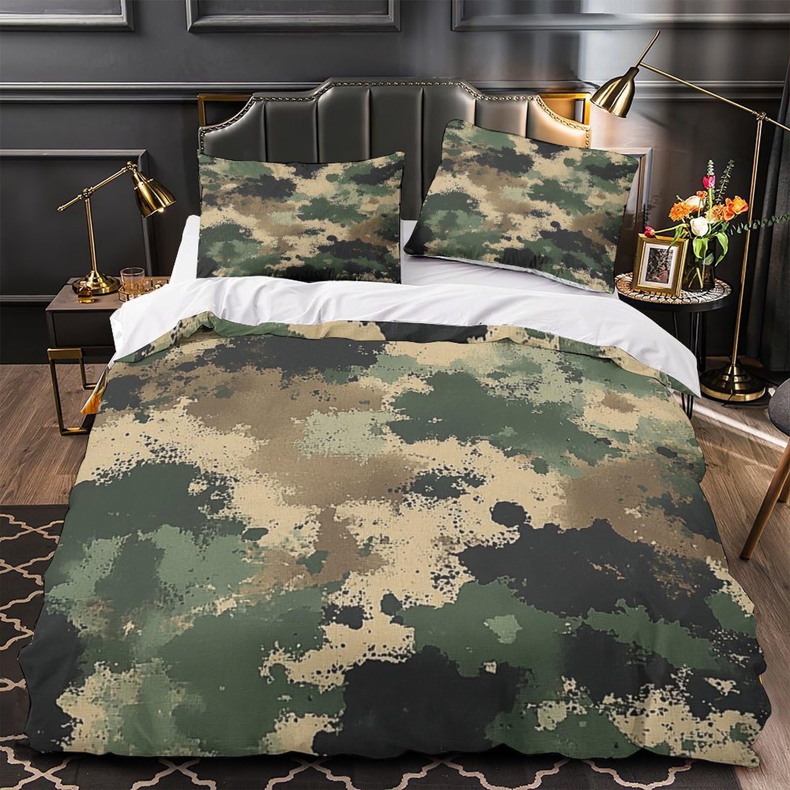 Housse de couette tête de taureau néon 3D hypoallergénique en microfibre douce 260x220 cm