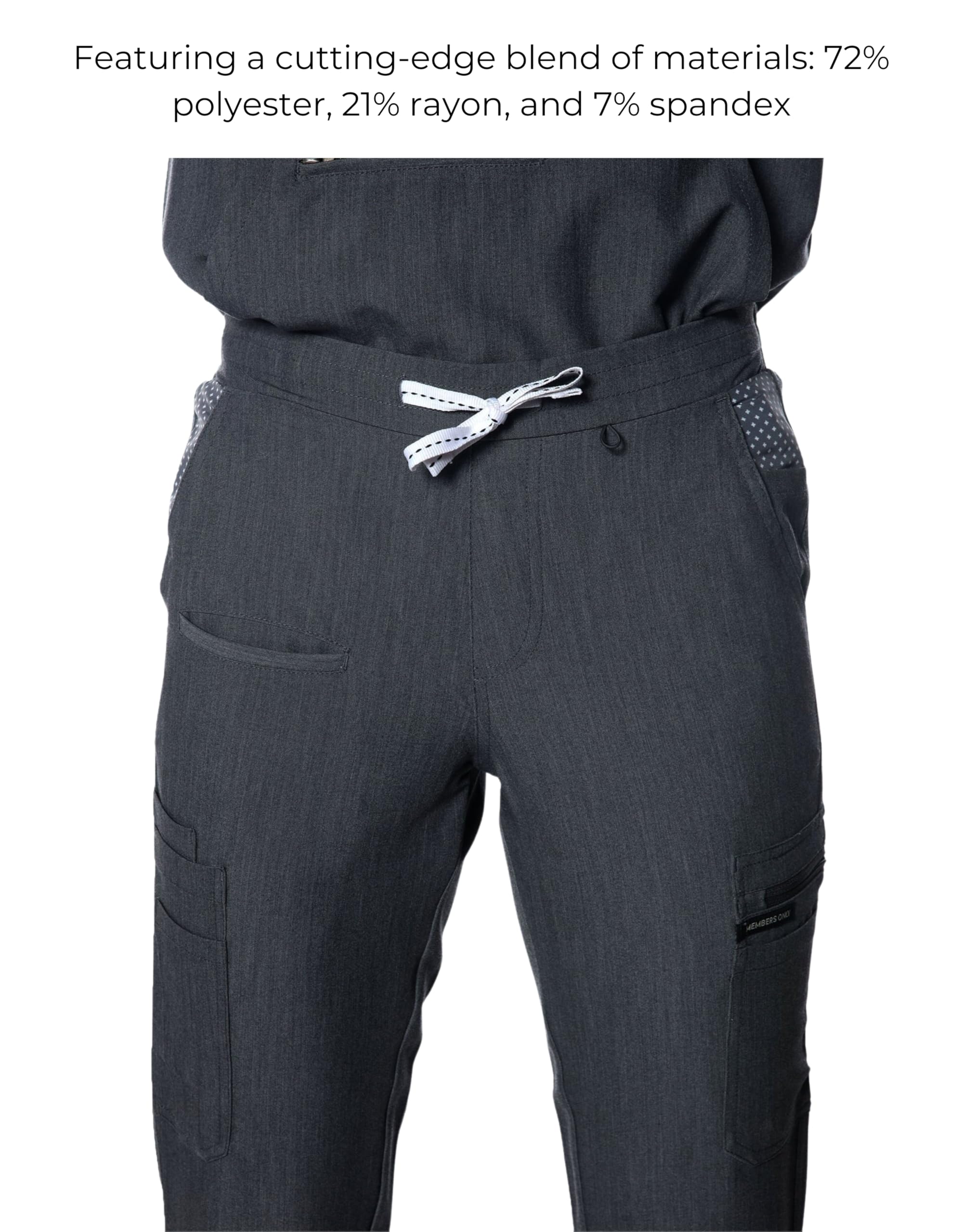 Members Only Women's Valencia Jogger Scrub Pant with Rib Bottom Leg (Graphite, XS)