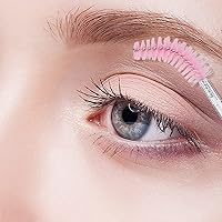 Vista 4 de G2PLUS - 300 piezas de brochas desechables para rímel, kit de maquillaje con cepillo de pestañas de cristal, varillas ajustables para extensiones