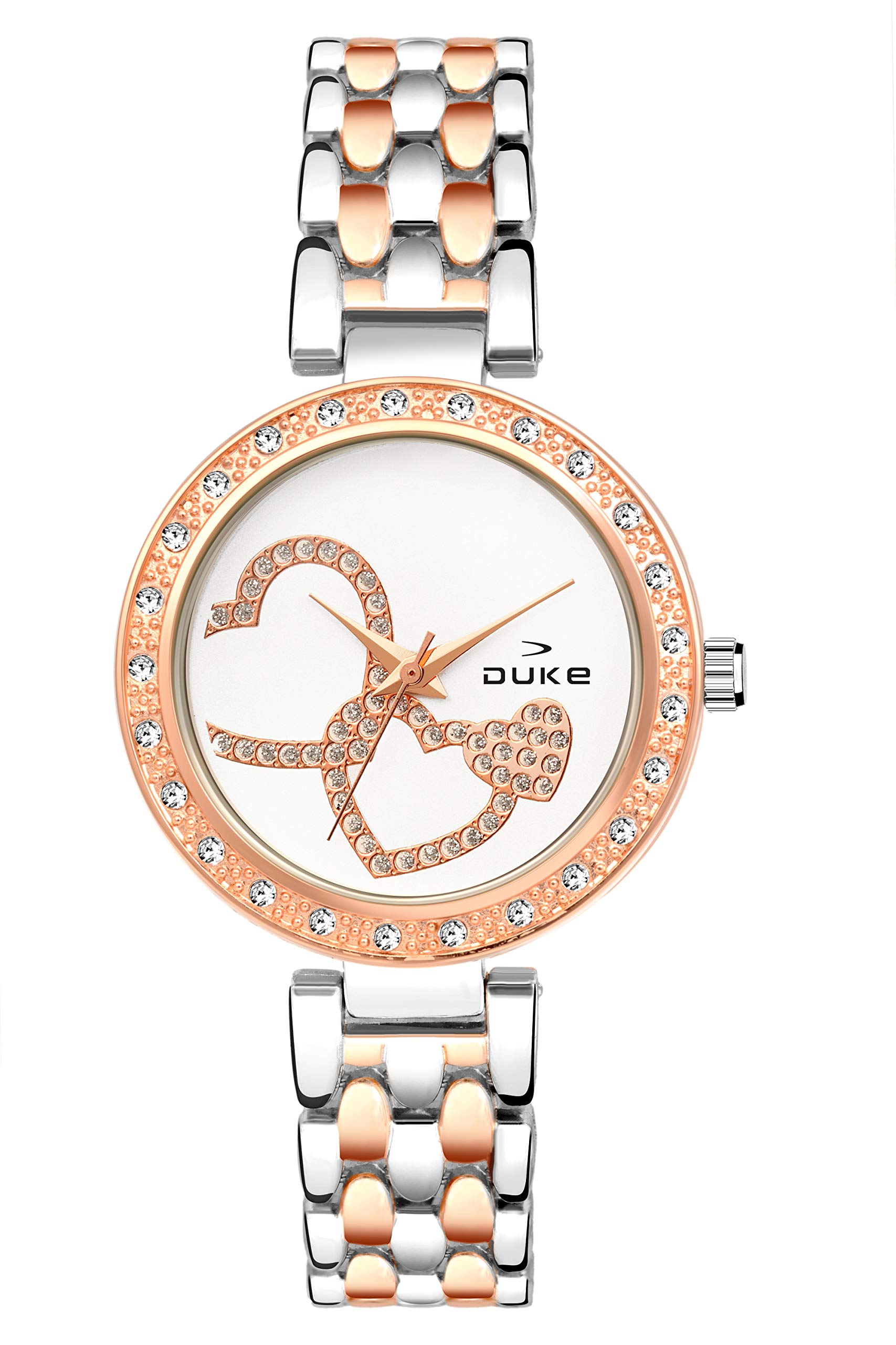 Duke Womens and Girls Analog Studded Dial Metal Bracelet Strap Wrist Watch (B0857BPM34) Amazon Price History, Amazon Price Tracker