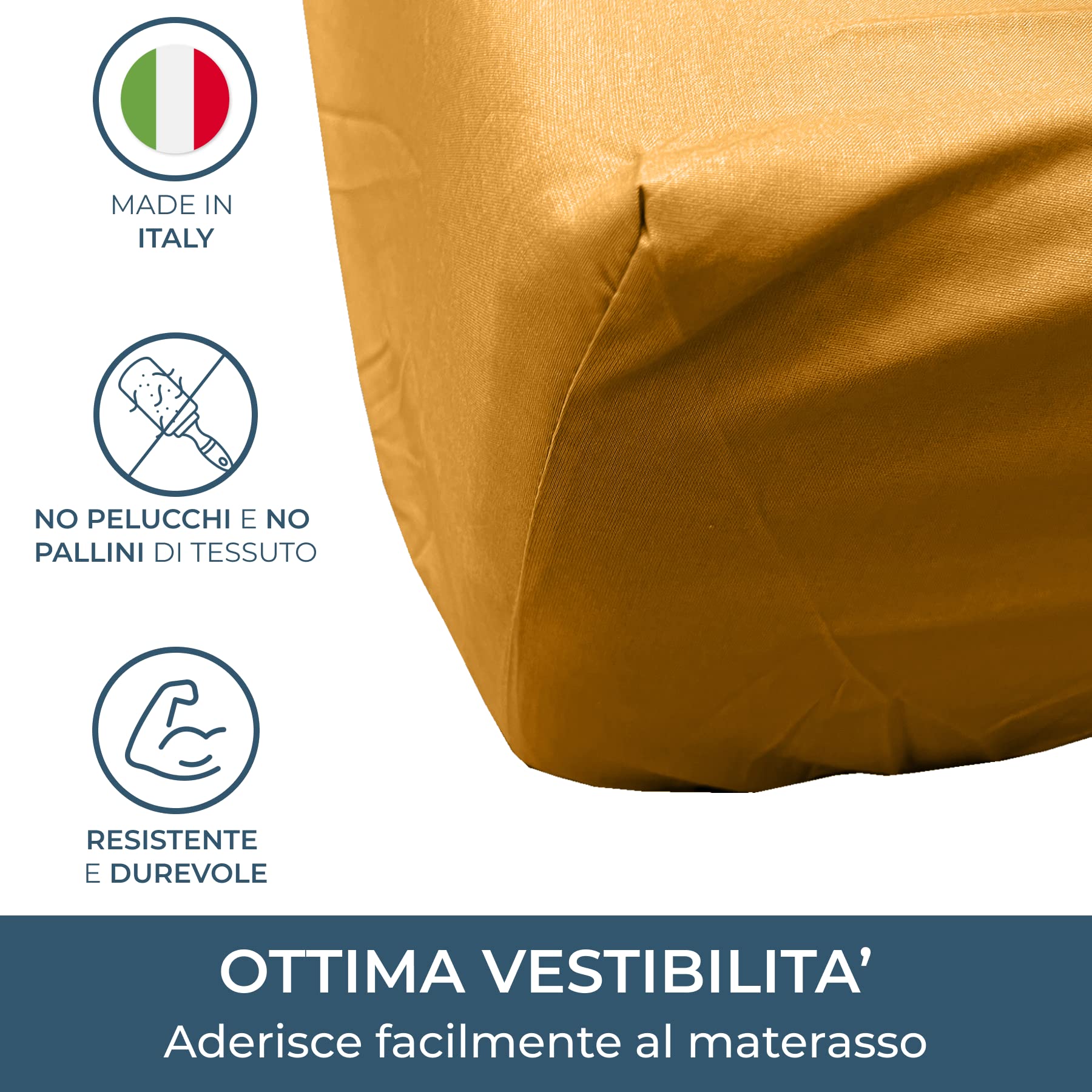 Lisola Lenzuolo Sotto con Angoli Alla Francese, 100% in Cotone Pregiato, Made in Italy, 140x200x30cm, Tinta Unita. Modello: Tortona, Seitan