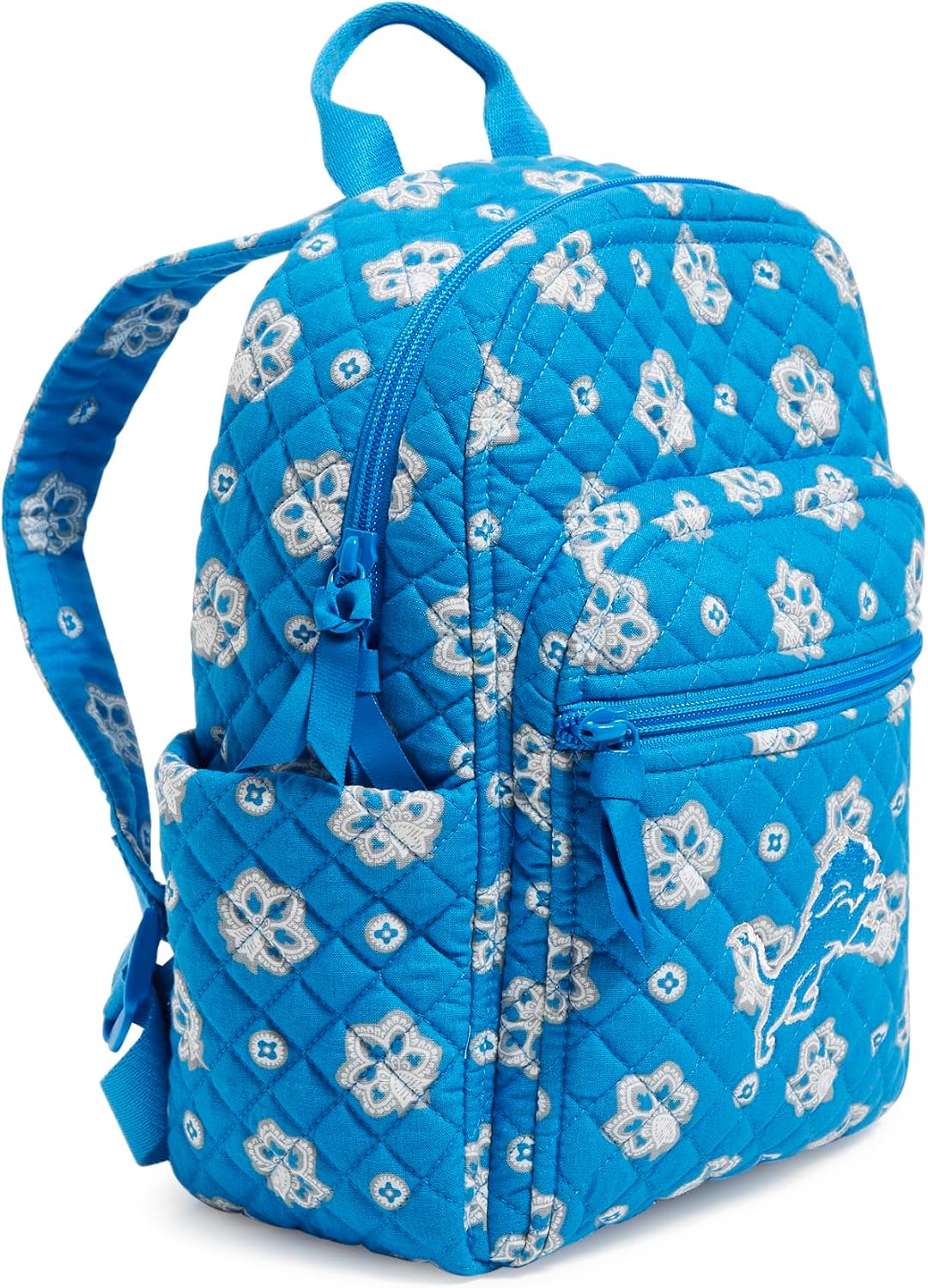 Vera Bradley Women's Cotton Nfl Small Backpack (Multiple Teams Available), Detroitlionsonmediumblue/Graybandana, One Size