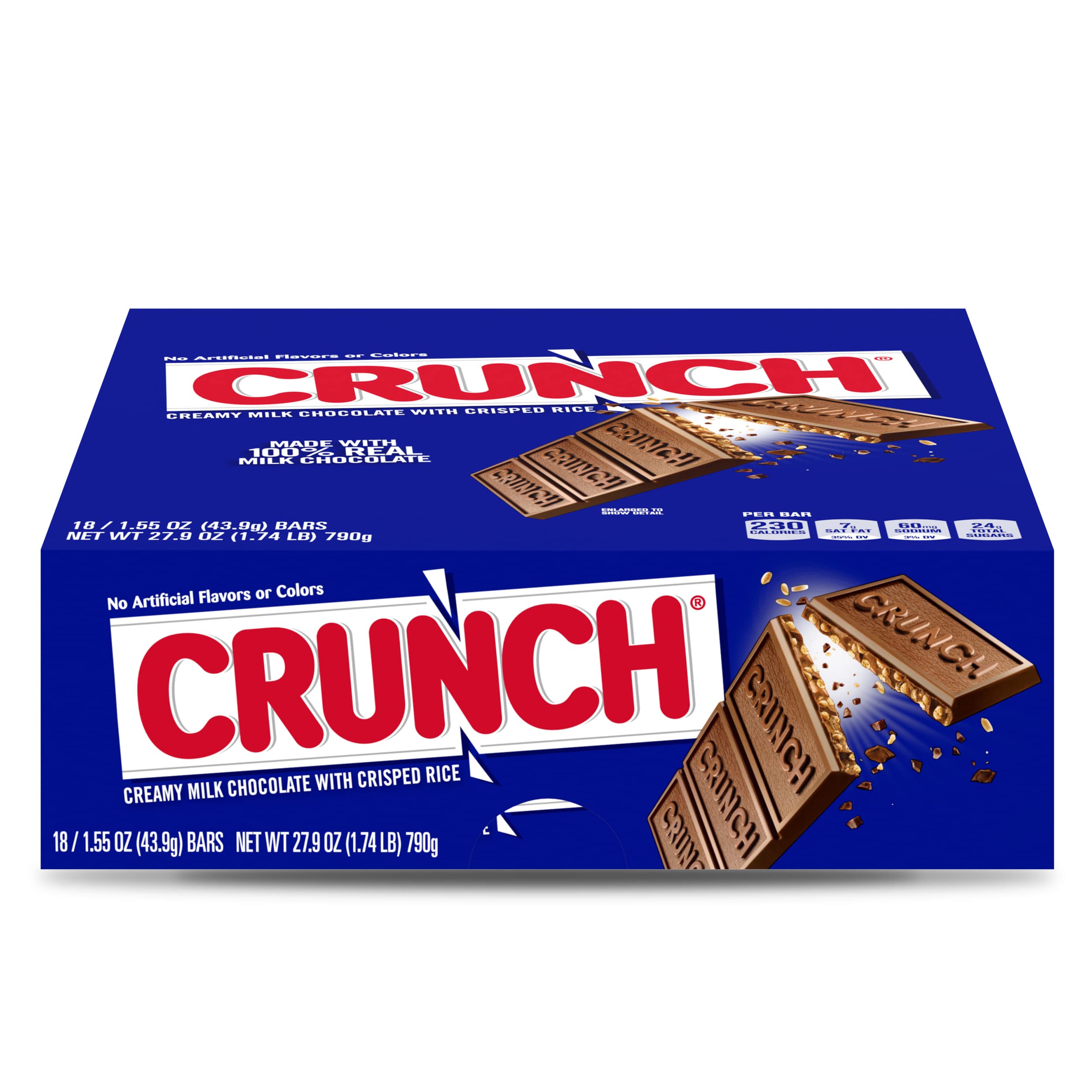 Bulk 18 Pack, Milk Chocolate and Crisped Rice, Full Size Holiday Candy Bars, Stocking Stuffers, Individually Wrapped, 1.55 oz Each
