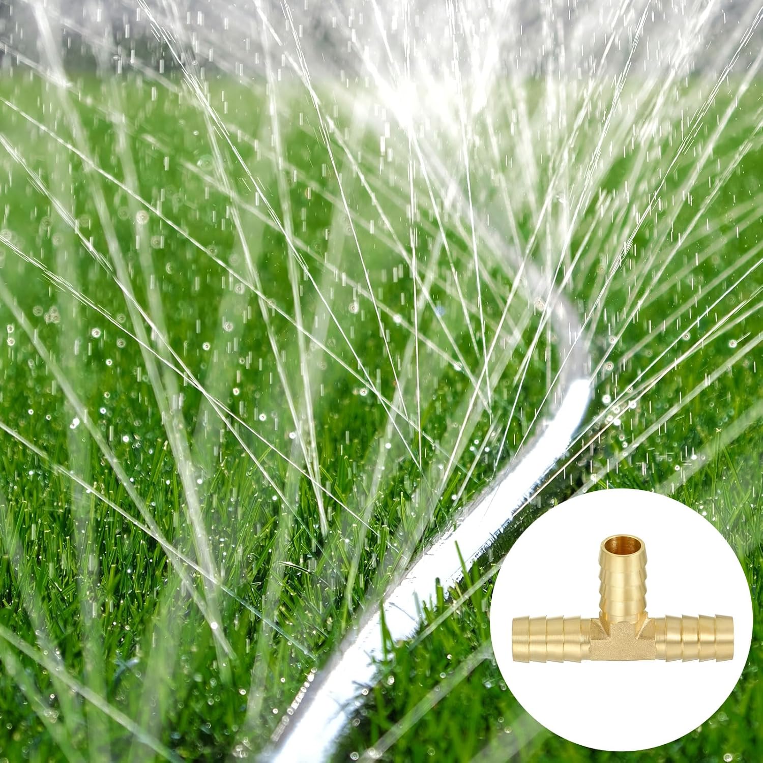 PATIKIL 1/2" Barb Tee Fitting, 20 Pcs 3 Way Union T-Shaped Brass Hose Barbed Fittings Intersection for Water Fuel Air Oil Gas