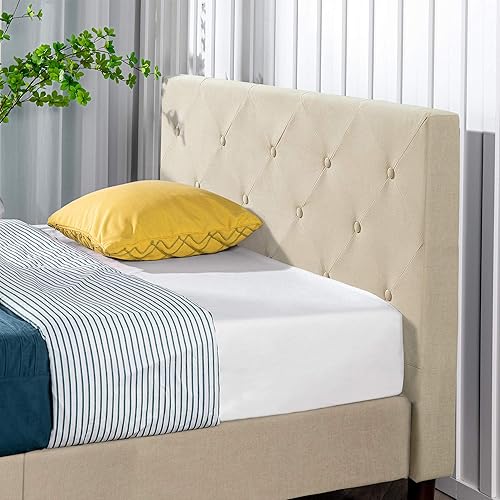 Miniatura 3 de ZINUS Shalini - Base de cama tapizada con plataforma, base de colchón, soporte de listones de madera, no necesita somier, fácil montaje, color