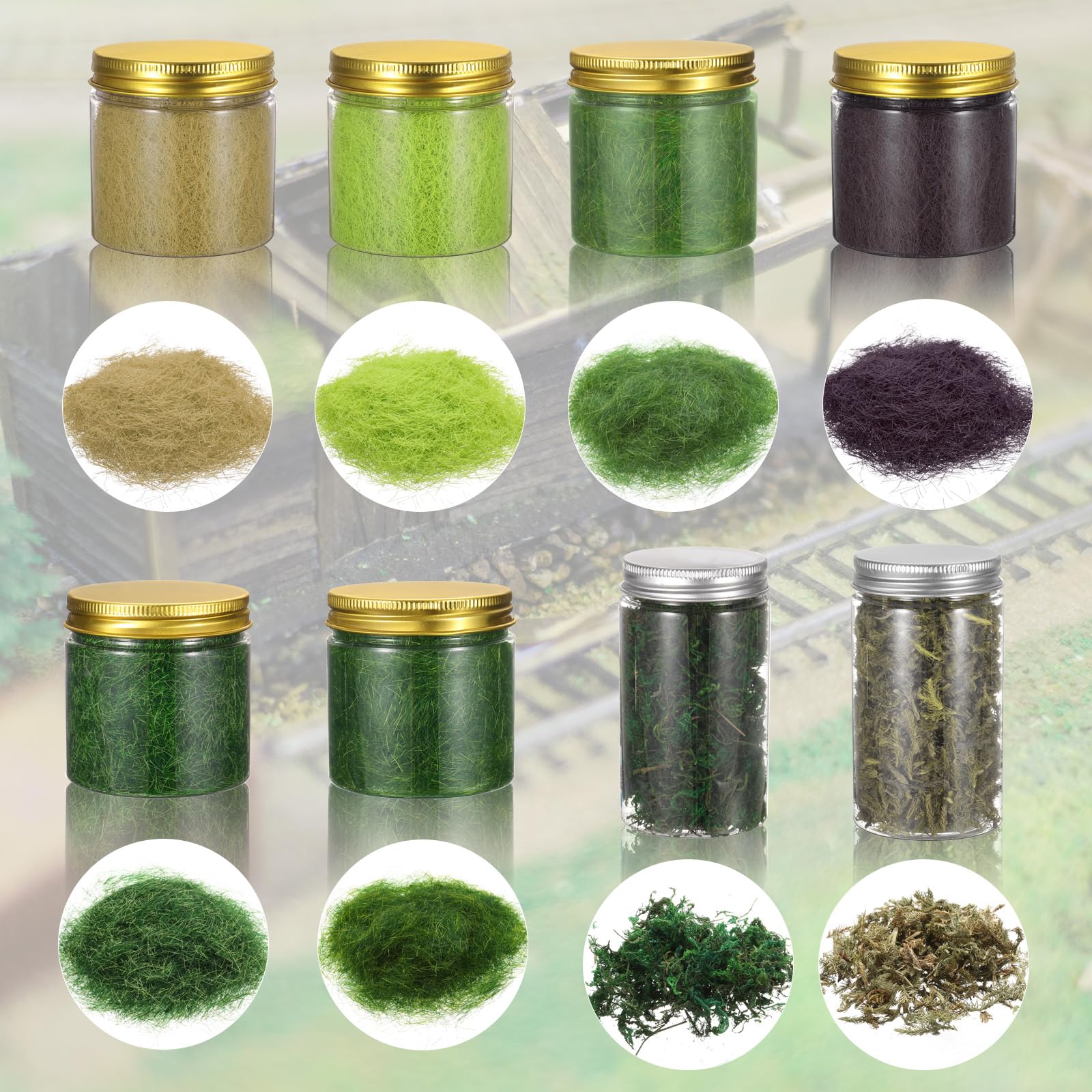 CoCud Model Grass Terrain Powder, 185ml Capacity, Fake Miniature Flower Grass Tree Moss Green - Image 4