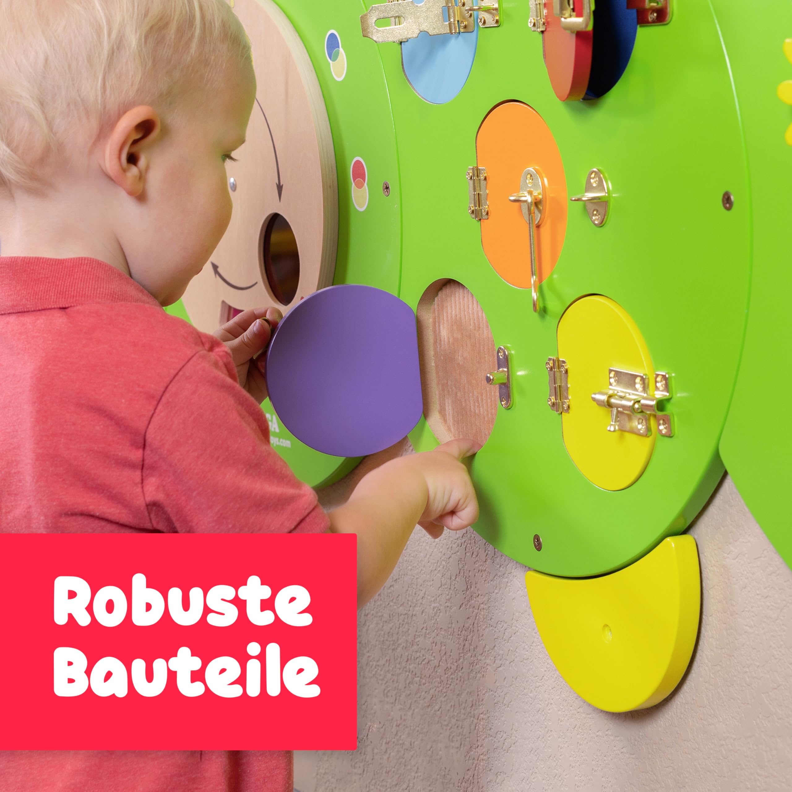 SPARK & WOW Caterpillar Activity Wall Panels - Alter 18M+ - Montessori Sensorisches Wandspielzeug - 6 Aktivitäten - Aktivitätsbrett - Kleinkindzimmer Dekoration | Montessori Sensorisches Wandspielzeug, Busy Board, Kleinkindzimmer Dekoration