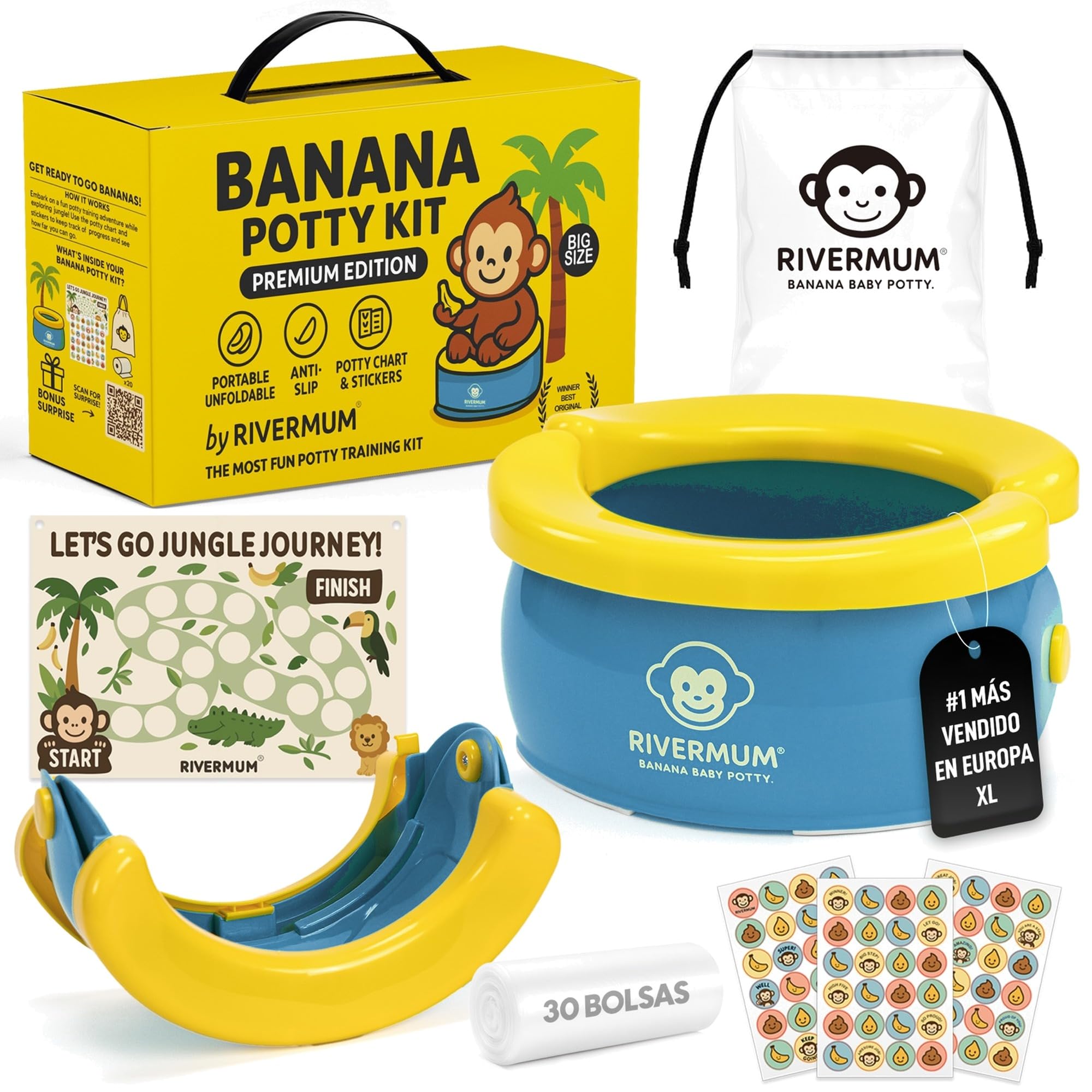 Vasino Portatile Pieghevole Per Bambini Da Viaggio – 12-36 Mesi, Con Sacchetti, Supporta 50kg, Per Interni/Esterni