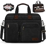 Mens Laptop Messenger Bag Canvas Briefcase Waterproof Vintage Computer Bag Shoulder Bag Satchel Bags for Work College Travel