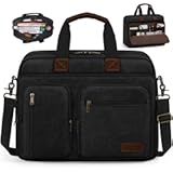 Mens Laptop Messenger Bag Canvas Briefcase Waterproof Vintage Computer Bag Shoulder Bag Satchel Bags for Work College Travel