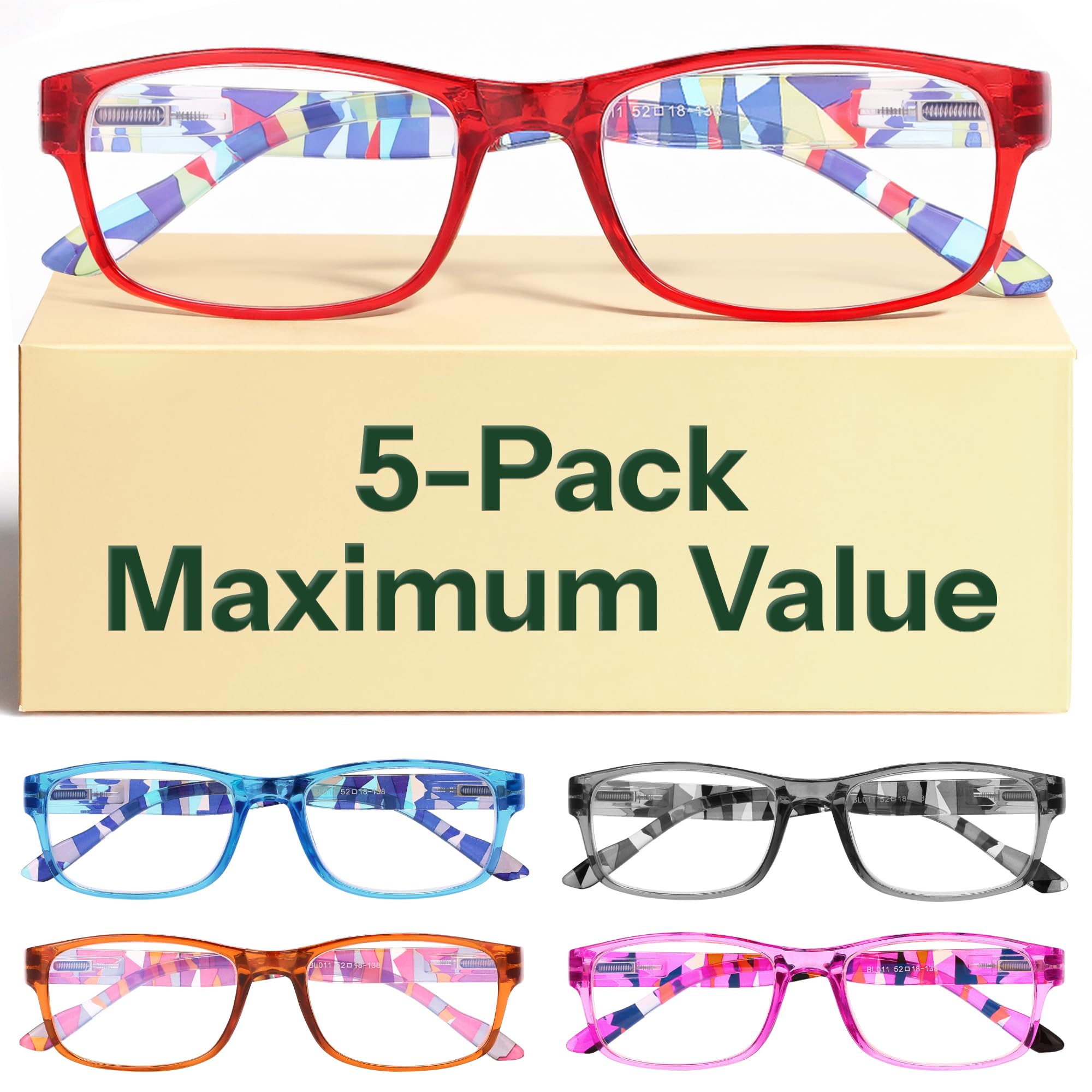 Photo 1 of Gaoye 3.5 Professional Reading Glasses for All Day - Computer Readers with Blue Light Protection - Value Pack