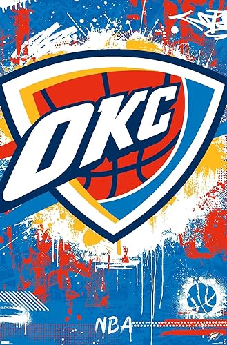 Trends International NBA Oklahoma City Thunder - Póster de pared con logotipo Maximalist 23