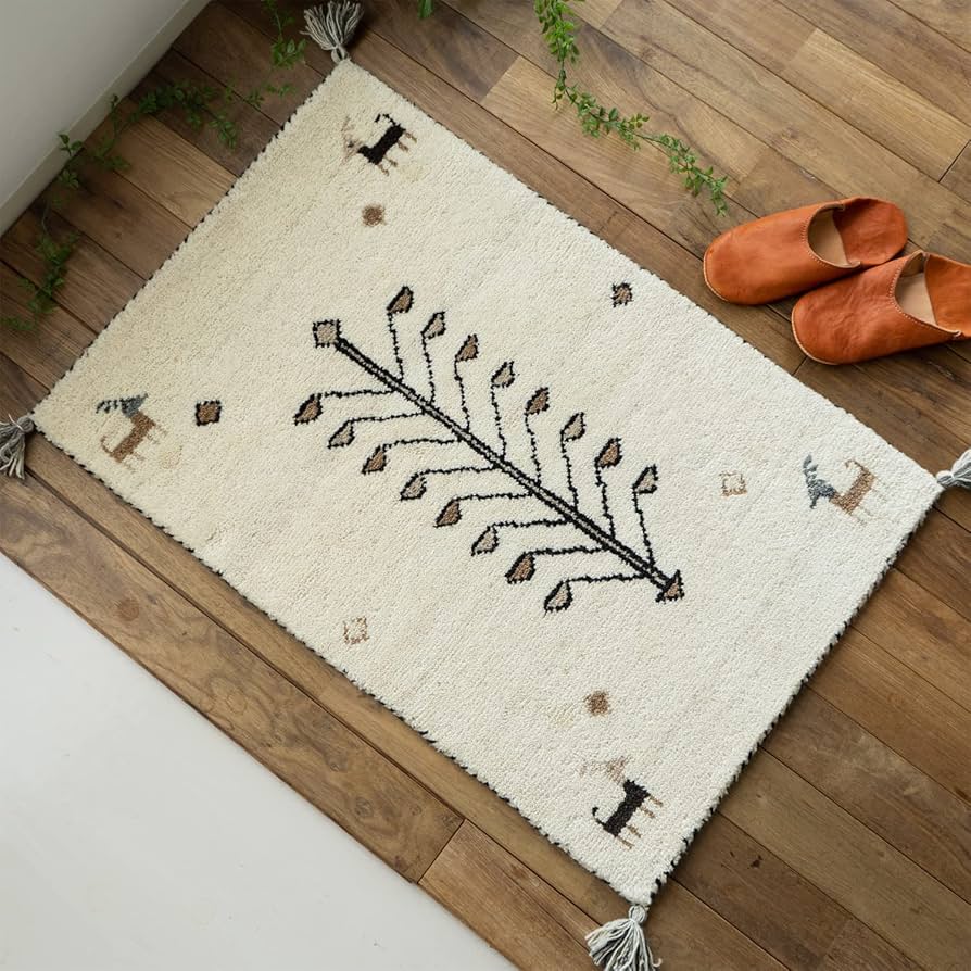 中近東製ギャッベ ギャッベ 192cm x 155cm RJ11345 – ペルシャ絨毯専門店 ペルシャンパトリス