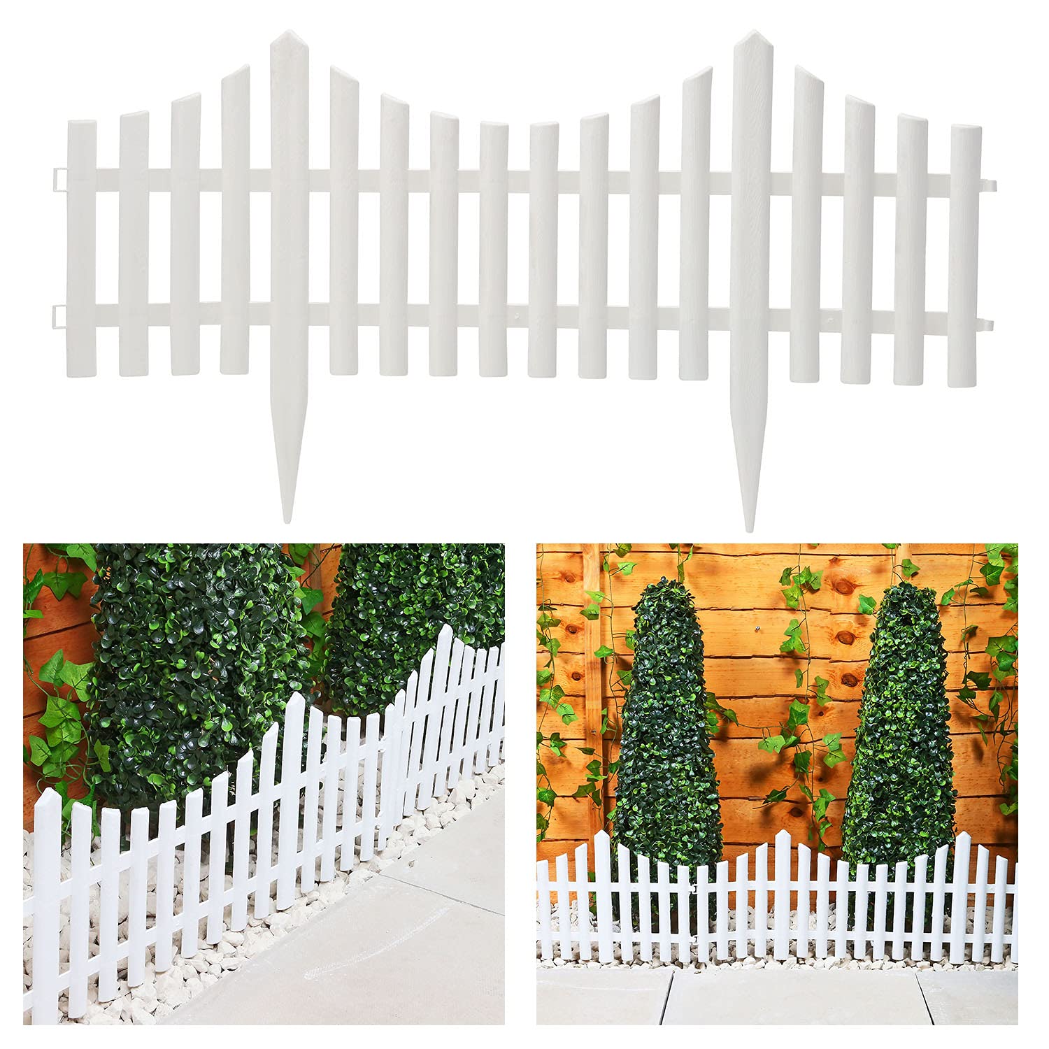 Buy Taylor & Brown Set of 16 Decorative White Picket Garden Fencing