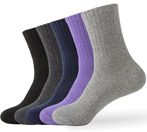 Josnown Calcetines Termicos Mujer, 5 Pares Calcetines Invierno Cálidos Gruesos Suave Cómodo para Adecuado Trabajo Hogar Senderismo Otras Actividades Aire Libre, Talla 35-42