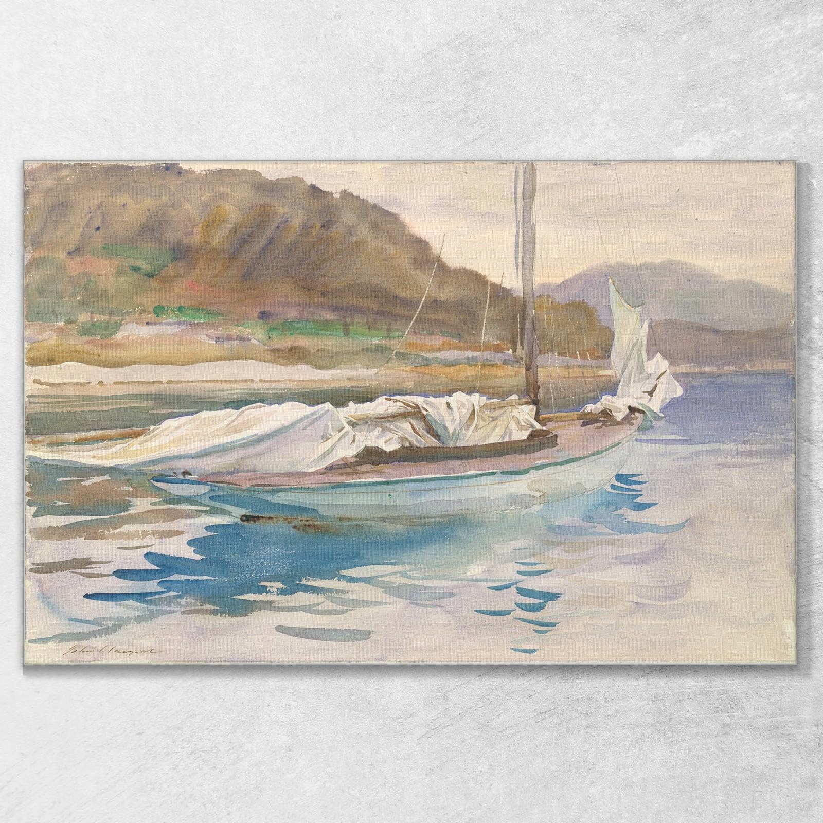 Vele Inattive John Singer Sargent, jss110 Quadro Stampato su Tela, 125x75 cm