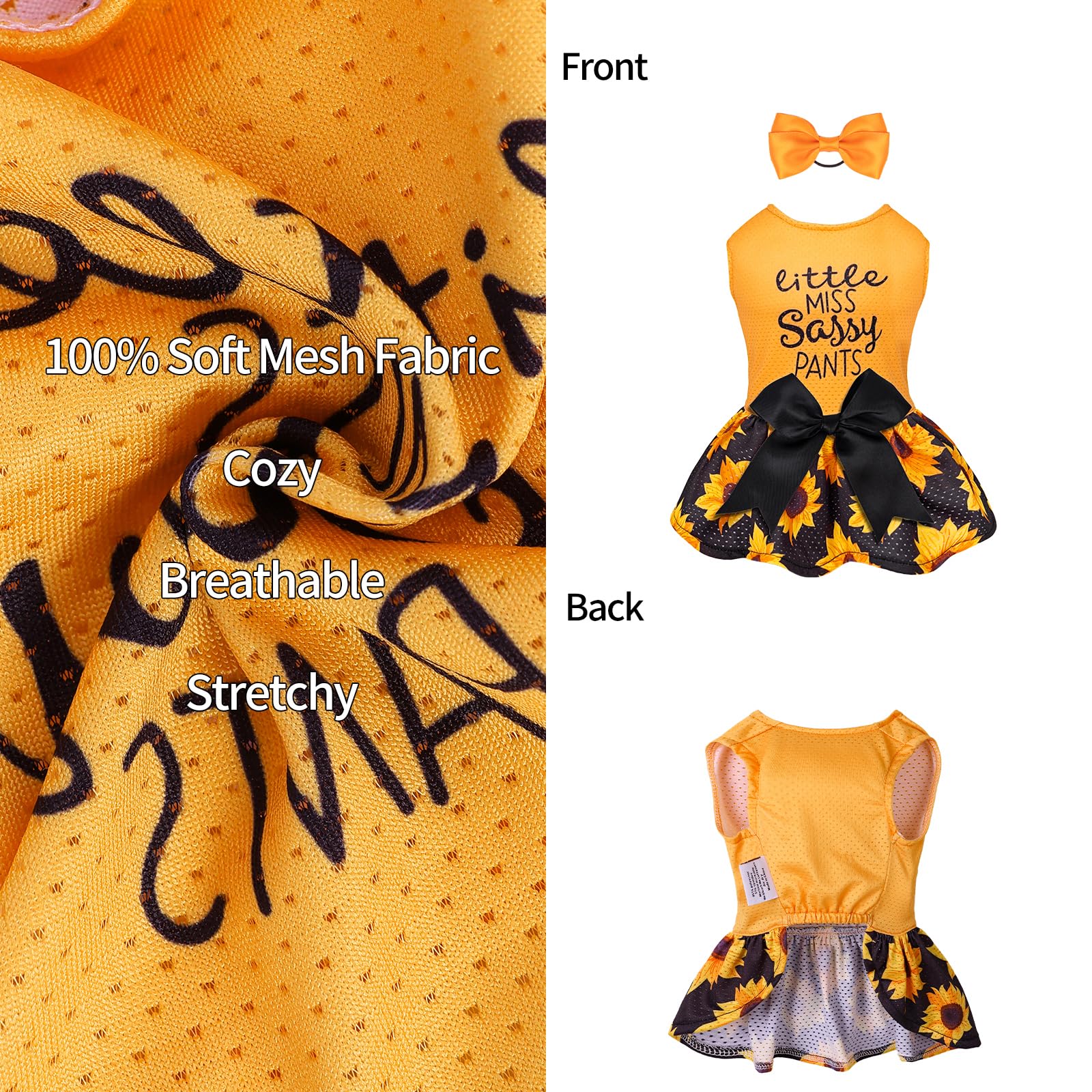 CuteBone CuteBone Dog Mesh Dress Puppy Sundress Pet Outfit Summer Fashion for Small Dogs Girl Cat Clothes BF32M-D in use