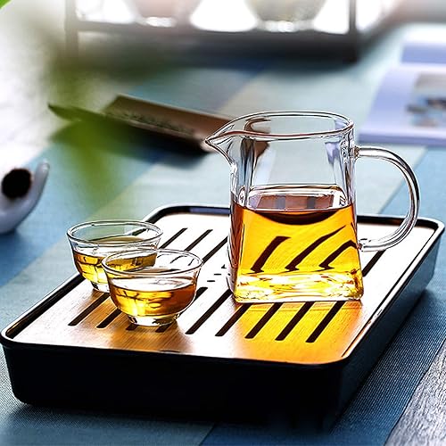 Miniatura 2 de Glass Gong Dao Bei para la ceremonia de té tradicional china Cha Hai, taza de té justa, jarra de leche, jarra para compartir 10.1 fl oz12 oz
