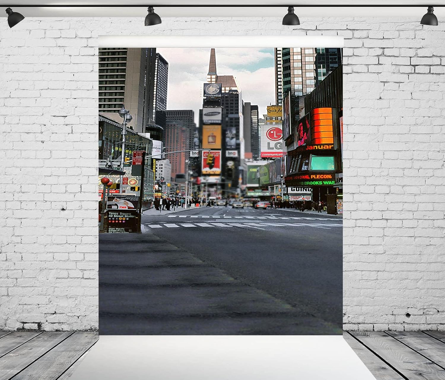 CORFOTO 6.5x10ft City Street Backdrop Urban Road Photography Background New York City Backdrop NYC Times Square Background for Wedding NYC Themed Birthday Party Banner Kids Adults Portrait Photo Props