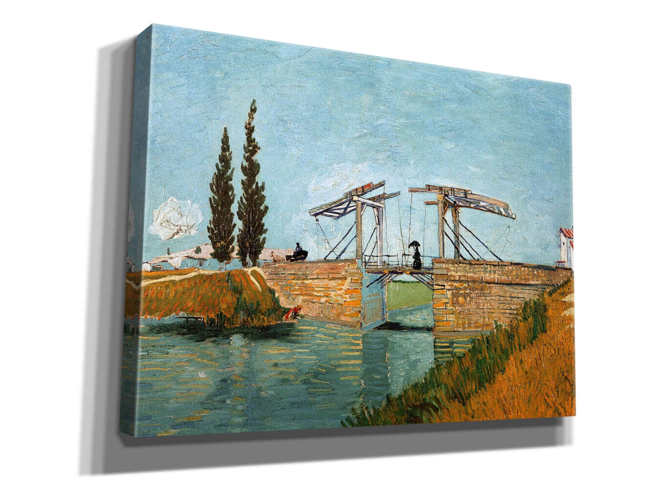 Epic Graffiti 'Die Zugbrucke' by Vincent Van Gogh, Giclee Canvas Wall Art, 16