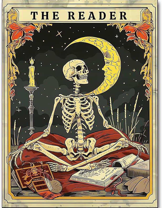 igoodom Sugar Skull Diamond Art Kits for Adults, Tarot Skull Diamond Painting Kit, Full Drill Round Diamond Art Kits, DIY Gem Art and Crafts for Home Wall Decor Gift 12x16inch